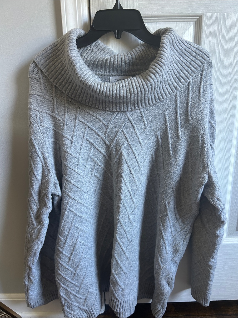 Calvin Klein Light Gray Cowl Neck Sweater